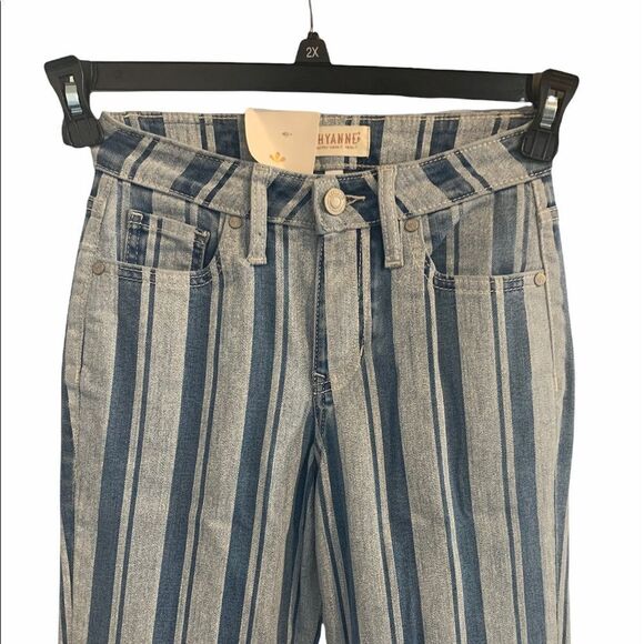 SHYANNE BLUE STRIPE BOOTCUT JEANS - Picture 7 of 7